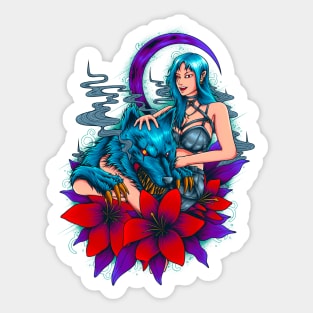 wolf woman Sticker